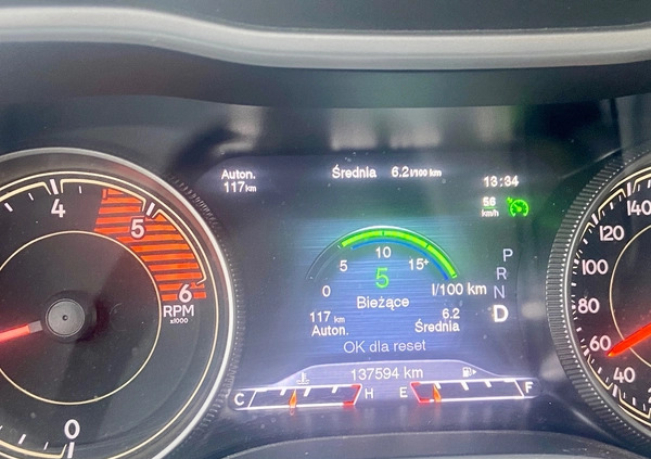 Jeep Cherokee cena 79000 przebieg: 148000, rok produkcji 2016 z Warszawa małe 277